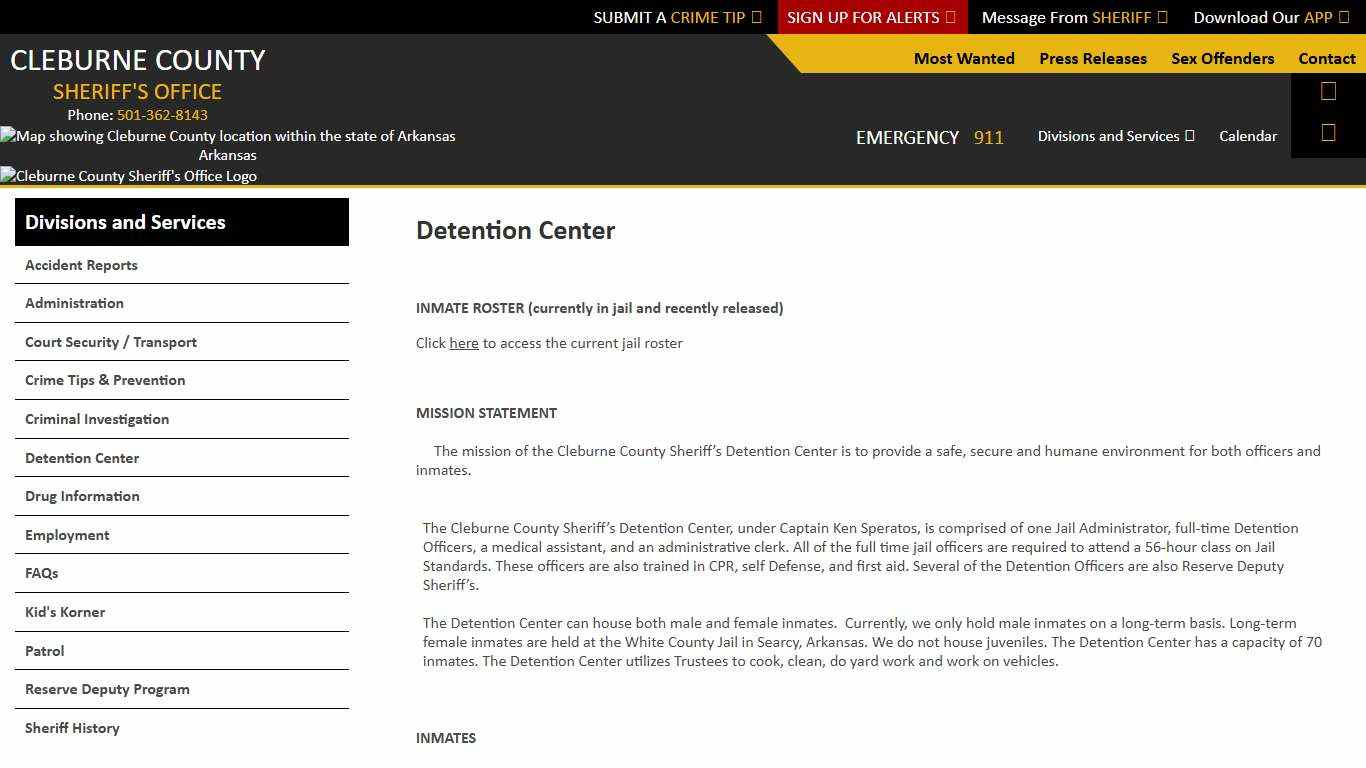 Detention Center | Cleburne County Sheriff AR